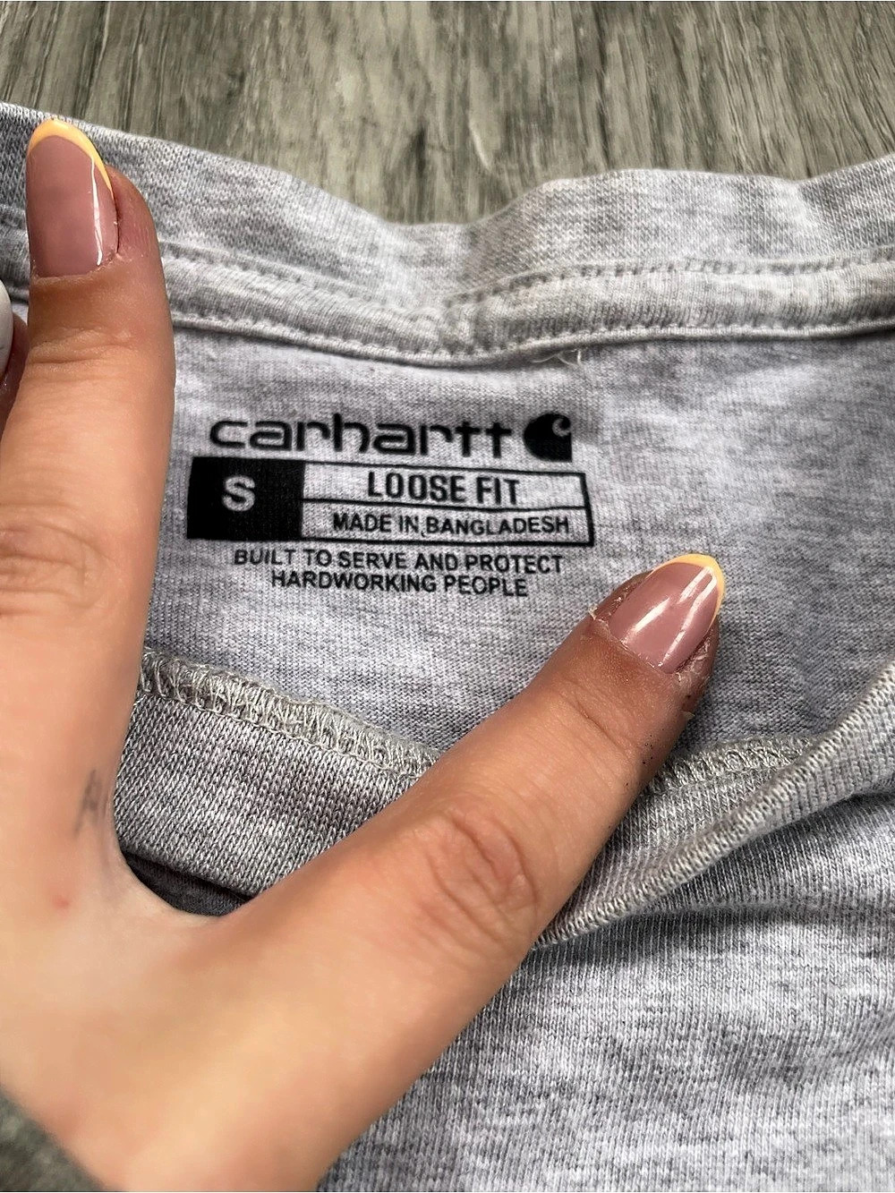 Carhartt Dearborn Loose Fit Heavyweight Logo T-Shirt Gray Small - Picture 3 of 7